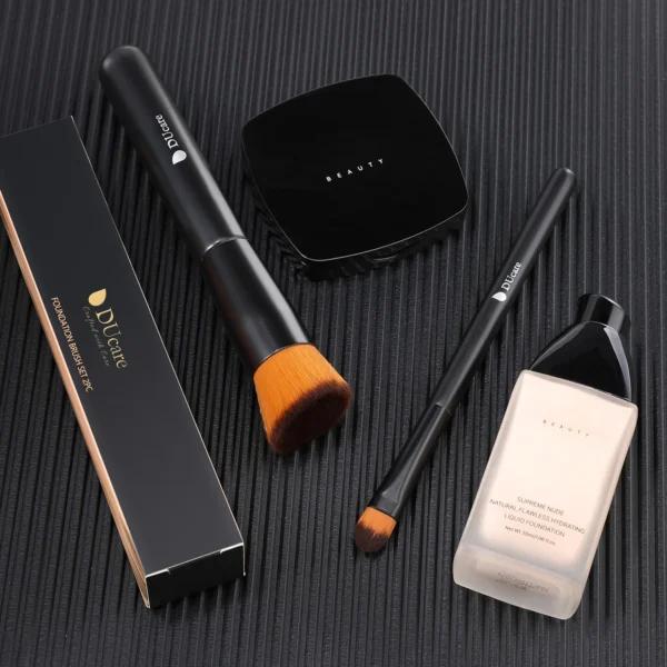 Black Smooth Makeup 2-Piece Face Brush Set